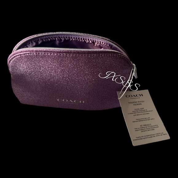 Purple (Sparkly) Coach Cosmetic-Makeup Bag/Coin-Pouch SET - Picture 12 of 15